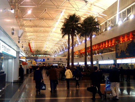 北京空港の２階フロア