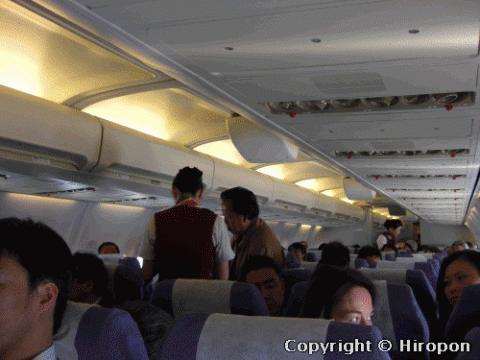 中国国際航空の機内(2008.05.05成田-北京)